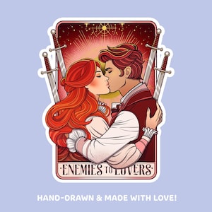 Enemies to Lovers  Book Trope Vinyl Aufkleber mit Spiegeleffekt– Bookish Merch für Romance-Liebhaber – Geschenk für Buchfans & Kindle Deko