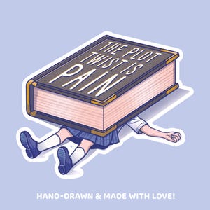 Literarischer Plot Twist Aufkleber  - Plot Twist is Pain Aufkleber – Bookish Merch für Fantasy-Fans – Geschenk für Buchliebhaber & Deko