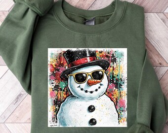 Snowman Sweatshirt, Christmas Snowman T Shirt, Funny Christmas Shirt, Snowman With Shirt, Christmas Gift For Women, Christmas Holiday Shirt