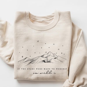 If The Stars Were Made To Worship Sweatshirt, Religious Sweatshirt, Christian Shirts For Women, Bible Verse Hoody, Christian Sweater