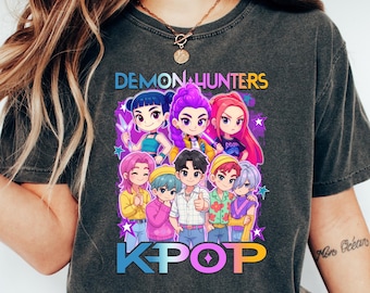 Kpop Huntrix Demon Hunters Shirt, Huntrix Girls T Shirt, Mira Rumi Joey Shirt, Demon Hunters Tee, Gift For Kpop Fan, Kpop Movie Shirt