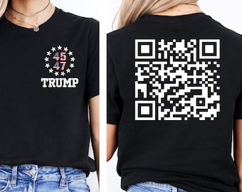 Trump Dance Troll QR Code T Shirt Viral Trump Dance YMCA qr Code Shirt Trump Dance Prank Shirt Trump Code Tee Trump MAGA Election 2024