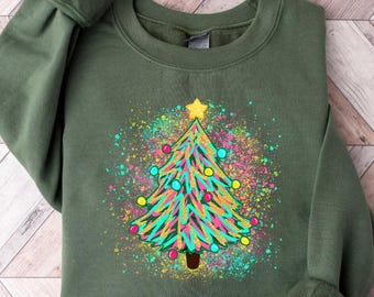 Christmas Tree Bow Shirt, Christmas Sweatshirt for Women, Christmas Tree Tshirt, Christmas Coquette Mom Gift,Christmas Shirt