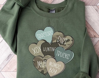 Boy valentine Sweatshirt, camo valentine Shirt, boy conversation hearts T Shirt, Kids Valentine Shirt, Valentine Day Gift