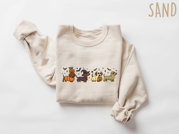 Dachshund Sweatshirt, Halloween Dachshund Shirt, Halloween Ghost Spooky Shirt, Spooky Gift for Dog Lover, Dog Mama Halloween Tee