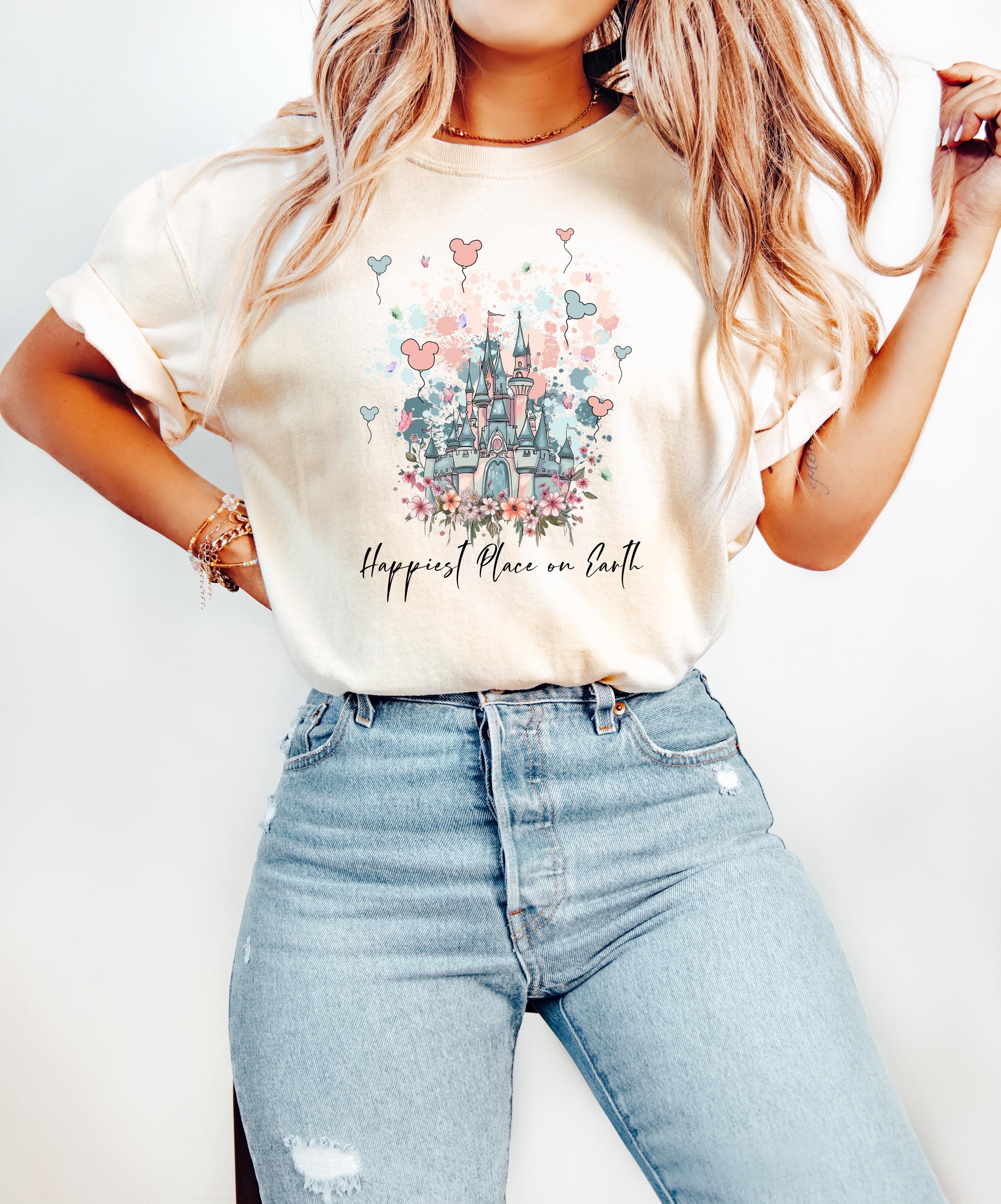 Happiest Place on Earth Shirt, Magic Kingdom Shirt, Disney Castle Floral Shirt, Magical World Shirt, Magical Kingdom, Disney World Shirt