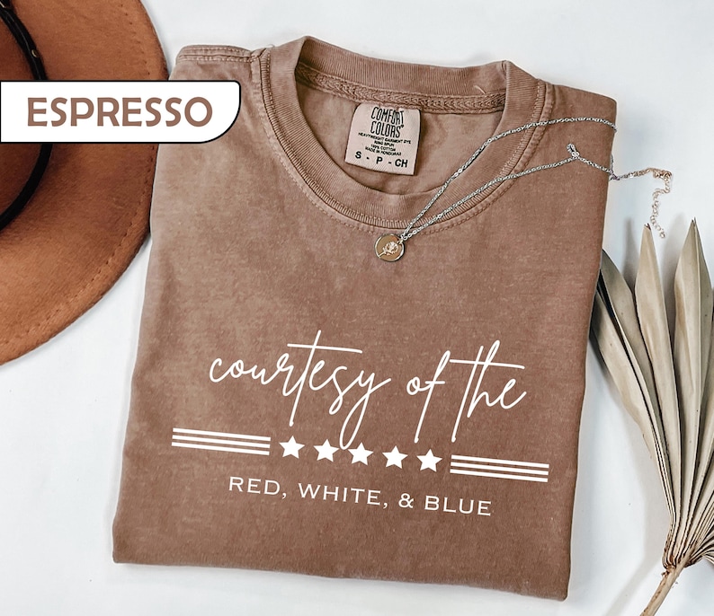 Comfort Colors® Patriotic Shirt Courtesy of the Red White and Blue Tee, Toby Keith Tribute T-Shirt, American Pride Apparel, 4th of July Gift image 4