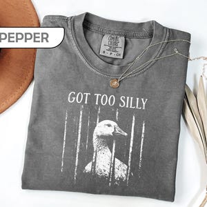 Comfort Colors® Got Too Silly Shirt, Silly Goose Meme Tee, Funny Gen Z Gift Shirt, Chaotic Energy T-Shirts, Unhinged Humor Apparel