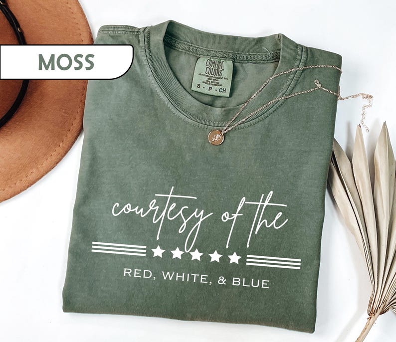 Comfort Colors® Patriotic Shirt Courtesy of the Red White and Blue Tee, Toby Keith Tribute T-Shirt, American Pride Apparel, 4th of July Gift image 5