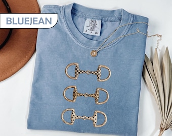 Comfort Colors® Horse Bit Shirt Equestrian Tee, Horse Girl Aesthetic T-Shirt, Coastal Cowgirl Top, Nouveau Americana Style Western Shirt