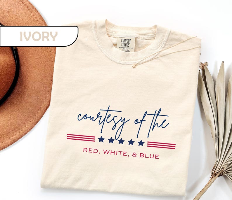 Comfort Colors® Patriotic Shirt Courtesy of the Red White and Blue Tee, Toby Keith Tribute T-Shirt, American Pride Apparel, 4th of July Gift image 3