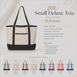 Custom Embroidered Canvas Tote Bag, Company Logo, Personalized Text image 10