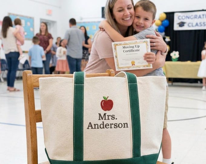 Personalized Teacher Tote Bag, Embroidered Teacher Tote Bag, Back to School Totes, School Gift Totes, Teacher Appreciation Gift
