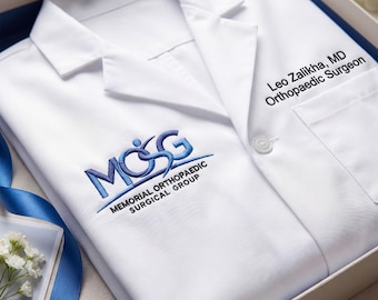 Custom Embroidered Doctor Lab Coat, Personalized Medical White Coat with Name, Medical Student Graduation Gift, Physician Gift
