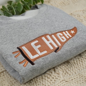 Embroidered Pennant Sweatshirt with Team Name, Custom Embroidered Pennant Shirt, Custom High School College Hoodie, Game Day, Friend Gift