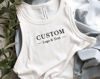 Custom Logo Tank Top for Women, Embroidered College Club Shirt, Sorority or Team Matching Outfit, Personalized Gift