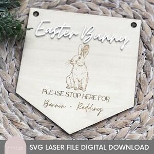 Arquivo de corte a laser de Páscoa, SVG de Páscoa, Tag de cesta de Páscoa, SVG de coelho da Páscoa, Placa de parada de coelho da Páscoa, Placa de cesta de Páscoa SVG, Decoração de Páscoa