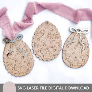 Fichier de Pâques découpé au laser, Pâques SVG, oeuf de Pâques SVG, oeuf de Pâques panier tag, étiquette de panier de Pâques SVG, svg laser de Pâques, panier de Pâques, étiquette de nom