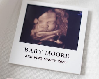 Personalized Magnetic Ultrasound Picture Frame, Pregnancy Announcement Photo Prop, Personalized Sonogram Magnet, Maternity Photo Keepsake