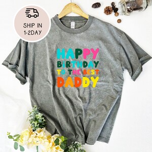 Alles Gute zum Geburtstag an den besten Papa gewaschenes T-Shirt, Vintage-Baumwollhemd, Baby-Bodysuit für Papas Geburtstag, Geburtstagsfeier-Shirt