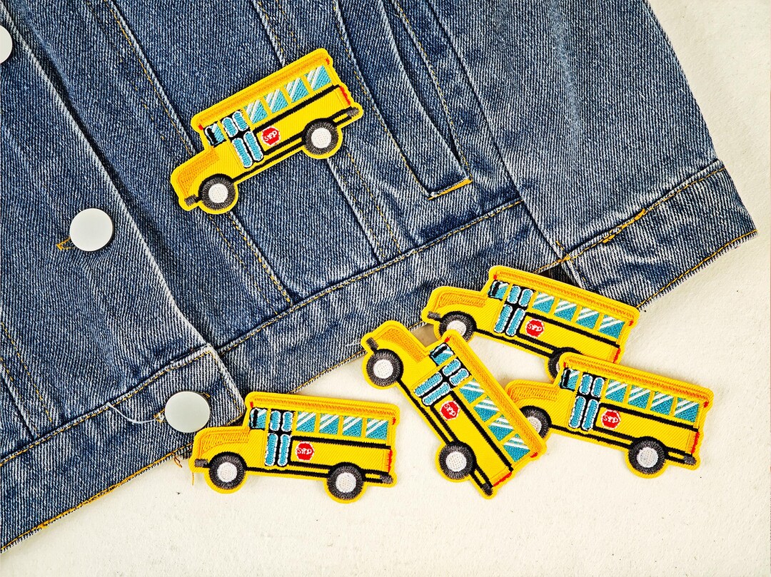 Yellow School Bus Patch, Cute Bus Embroidered Iron-on or Sew-on Patch ...