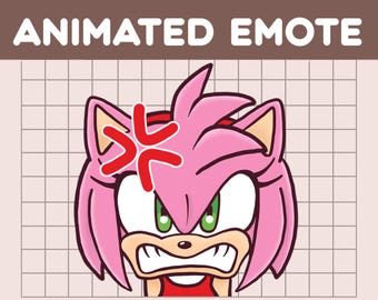 Emote animado de Amy Rose enfadada, Twitch/Discord (descarga digital)