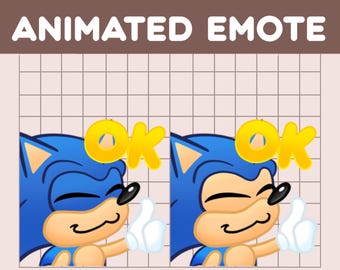 Emote animado de pulgares arriba de Sonic para Twitch y Discord