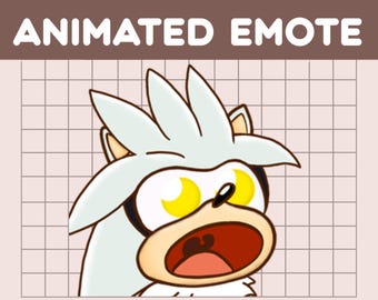 Emoticono de Erizo Plateado en estado de shock para Twitch/Discord (animado)