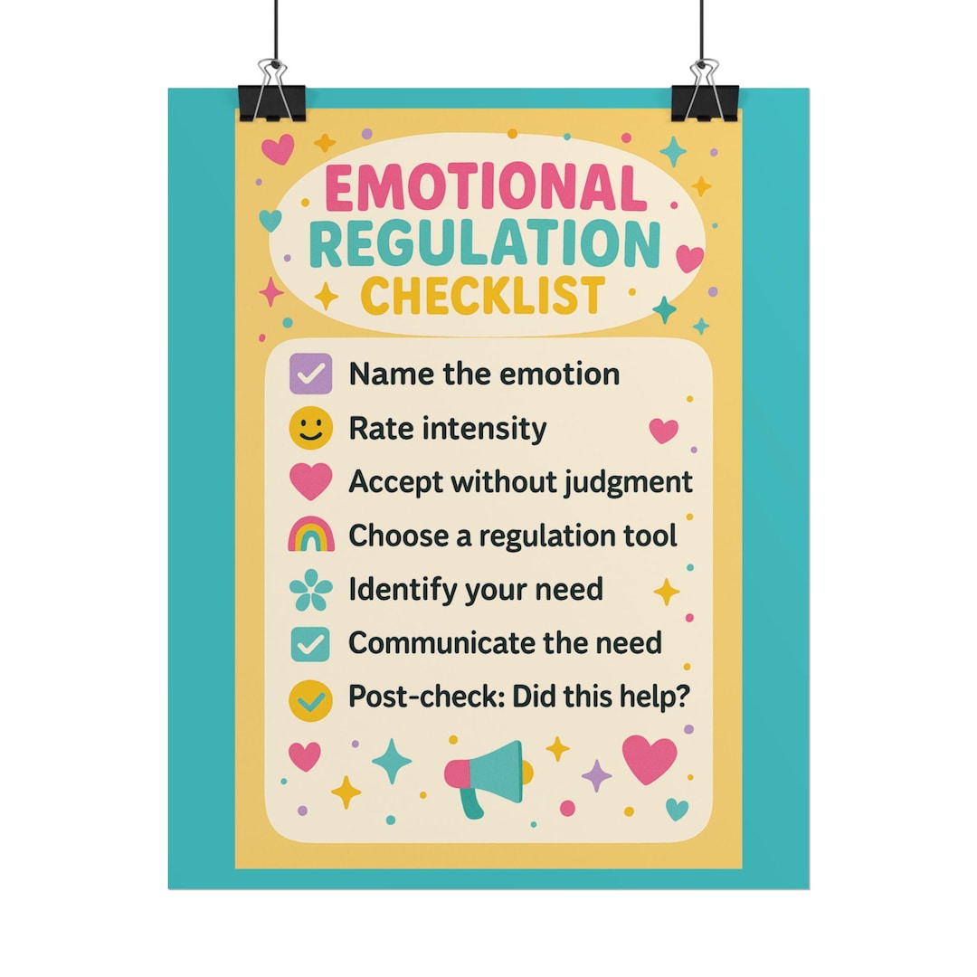 Emotion Regulation Checklist.pdf Emotional Regulation Checklist in Rolled Posters - Etsy