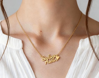 Personalized 18K Gold Plated Name Necklace: Sterling Silver Minimalist Jewelry, Personalized Name Pendant Necklace, Minimalist Name Necklace