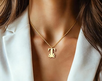 Personalized Letter Jewelry, Custom Logo Necklace, Gold Plated Name Necklace, Personalized initial Necklace, Stainless Steel Name Pendant