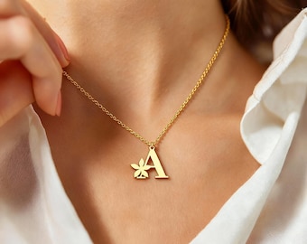Personalized Name Jewelry, Custom Name Necklace, Gold Plated Name Pendant, Personalized initial Necklace, Sterling Silver Letter Necklace