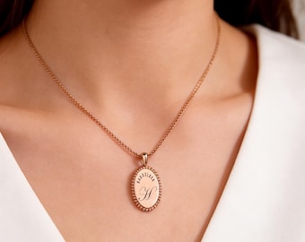 Custom Letter Necklace, Personalized Tag Name Necklace, Customized Birthday Pendant, Valentines Day Gifts, Engraved Letter Pendant
