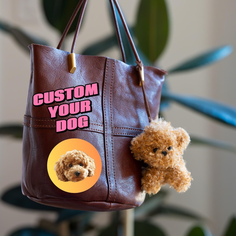 Custom Dog Bag Charm, Handbag Charm, Purse Charm, Cute Dog Plush Keychain, Custom Pet Gift, Gift For Pet Lover, Dog Mom, Mother's Day Gift