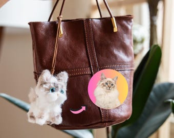 Custom Cat Bag Charm, Cat Plush Keychain, Cat Lover Gift