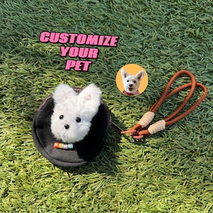 Custom Dog Plush Coin Purse, Custom Name Handbag, Cute Pet Zipper Pouch, Kawaii Women Change Purse, Gift For Dog Cat Lover, Small Bag