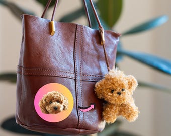 Custom Pet Plush Bag Charm, Personalized Dog Cat Keychain, Pet Memorial Gift, Dog Mom