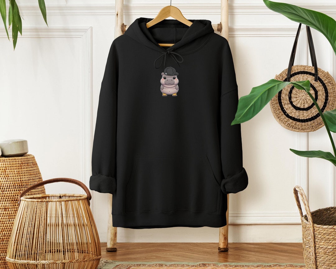 Moodeng Deadass New York Style, Chibi Baby Hippo Hoodie, Moo-deng ...