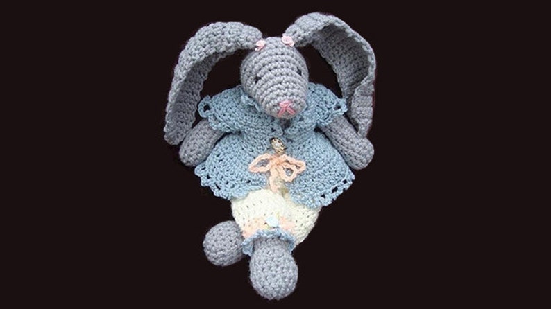 INSTANT DOWNLOAD Crochet Pattern stuffed toy bunny PDF 23 16 inch Rosalie Bunny Rabbit Instructions for bunny and clothing image 1
