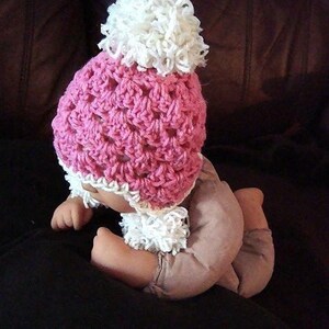 Crochet Hat Pattern PDF 193 Snow Babe Pompom hat Sizes Newborn, 3 to 6 Months, 6 to 12 Months. image 2