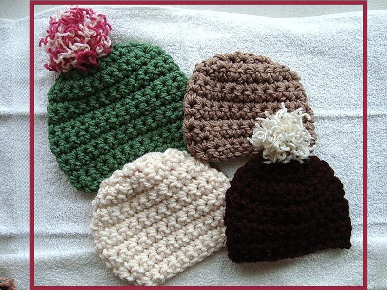 INSTANT DOWNLOAD Crochet Pattern PDF 238, Ashton Basic Chunky unisex beanie, all sizes baby to adult, men, women, children image 4