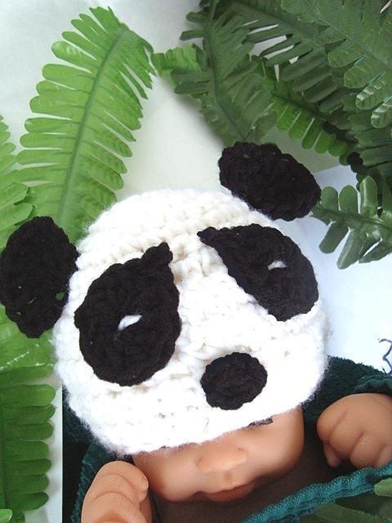 Panda Hat Crochet Pattern PDF 180-Baby Panda Hat-3 sizes newborn to 12 months image 2