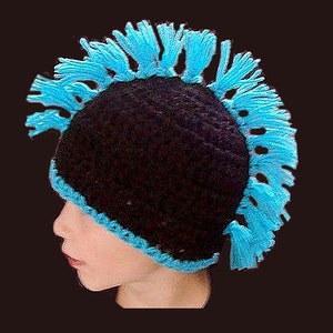 Crochet Patterns - Mohawk Hat - PDF 234 INSTANT DOWNLOAD  Crochet Patterns by Ashton11