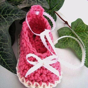 INSTANT DOWNLOAD Crochet Pattern PDF 160 Booties Ballerina Ballet Flats 3 sizes newborn, 3 months and 6 months image 3