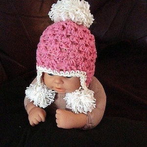 Crochet Hat Pattern PDF 193 Snow Babe Pompom hat Sizes Newborn, 3 to 6 Months, 6 to 12 Months. image 4