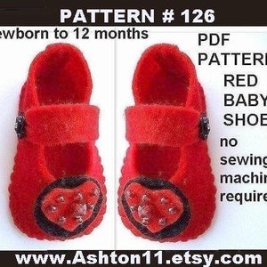 Make Felt Baby Shoes INSTANT DOWNLOAD PDF 126 make sizes newborn to 12 months.No sewing machine required image 5