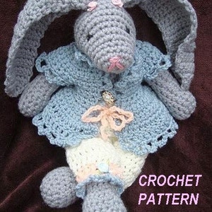 INSTANT DOWNLOAD Crochet Pattern stuffed toy bunny PDF 23 16 inch Rosalie Bunny Rabbit Instructions for bunny and clothing image 2