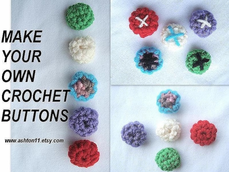 INSTANT DOWNLOAD Crochet Pattern PDF 208 Handmade Crochet Buttons-make them any size with any size hook, and with any size yarn. image 5