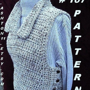 INSTANT DOWNLOAD Crochet Pattern PDF 107 Tabbard Vest