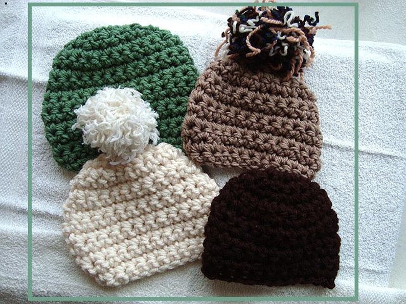 INSTANT DOWNLOAD Crochet Pattern PDF 238, Ashton Basic Chunky unisex beanie, all sizes baby to adult, men, women, children image 2